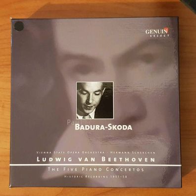 PAUL BADURA-SKODA beethoven - the five piano concertos BOX SLIP EX/EX (3CD)