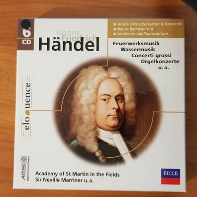 SIR Neville Marriner georg friedrich händel BOX SLIP EX/EX (6CD, Klassik, Decca)