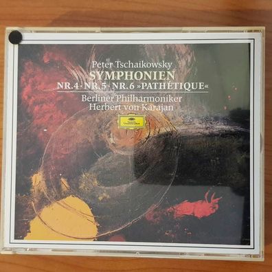 Herbert VON Karajan tschaikovsky symphony 4, 5, 6 FULL SILVER Germany EX/VG
