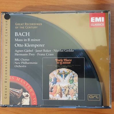 OTTO Klemperer js bach mass in b minor VG+/EX (2CD, Klassik, EMI Classics)