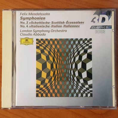 Claudio ABBADO mendelssohn symphonien 3 & 4 FULL SILVER PDO FRANCE NM/EX