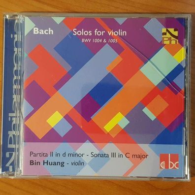 BIN HUANG bach solos for violin EX/EX (CD Album, Klassik, Philarmonia)