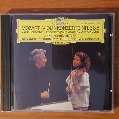 ANNE-SOPHIE MUTTER mozart violinkonzerte 3&5 FULL SILVER PDO FRANCE EX/EX