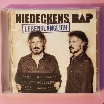 Niedekens BAP lebenslänglich EDC Germany NM/EX (CD Album, Pop, Vertigo)