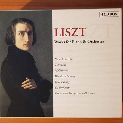FRANZ LISZT works for piano & orchestra SLIP EX/EX (4CD, Brilliant Classics)