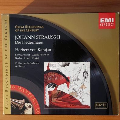Herbert VON Karajan johann strauss jr. - die fledermaus SLIP EX/EX (Doppel-CD)