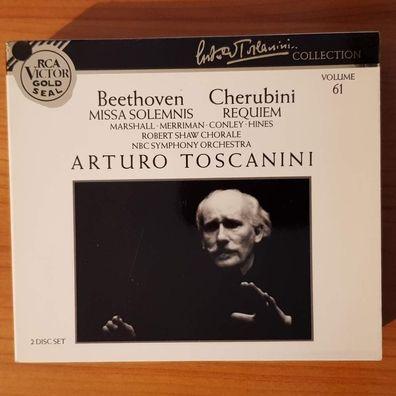 ARTURO Toscanini beethoven missa solemnis / cherubini requiem SLIP EX/EX