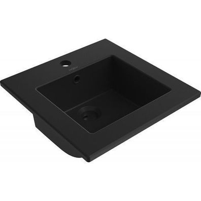 Mexen Atena Einbau-Waschtisch 41x41 cm, quadratisch, schwarz matt Keramik