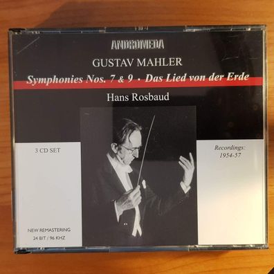 HANS Rosbaud mahler symphonies nos. 7 & 9 VG+/EX (CD Album, Classical)