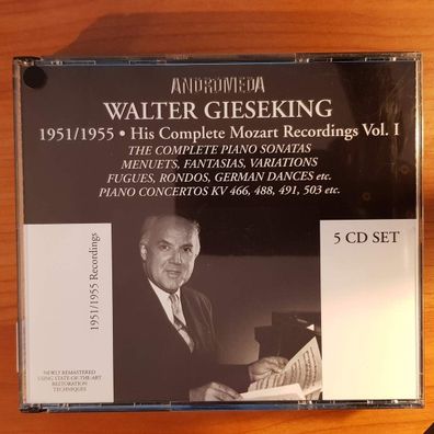 WALTER Gieseking his complete mozart recordings volume 1 EU EX/EX (5CD, Klassik)