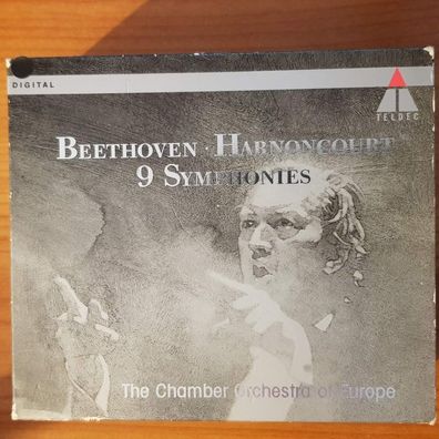 Nikolaus Harnoncourt beethoven 9 symphonies SLIP EX/VG+ (5CD, Classics, Teldec)