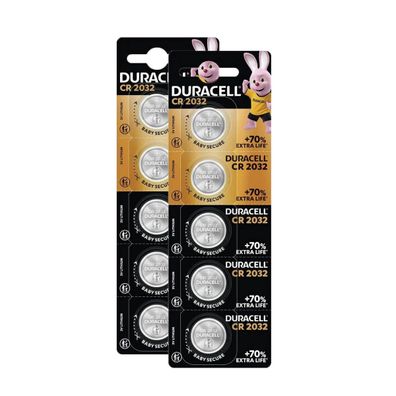 10x Duracell CR 2032 / DL 2032 Lithium Knopfzelle Batterien 3V CR2032