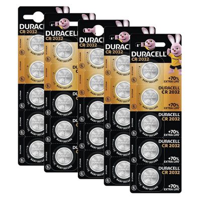 25x Duracell CR 2032 / DL 2032 Lithium Knopfzelle Batterien 3V CR2032