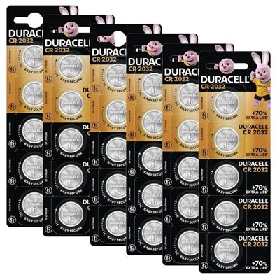 30x Duracell CR 2032 / DL 2032 Lithium Knopfzelle Batterien 3V CR2032
