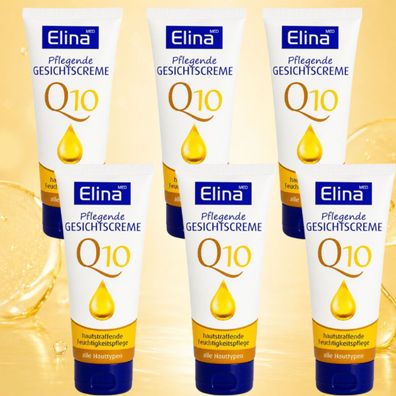 6x75ml Elina Gesicht Creme hautstraffende Gesichtscreme Q10 Coenzym Q10
