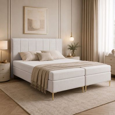 Boxspringbett NORI Bett mit Bonellfederkern und Bettkasten, Doppelbett