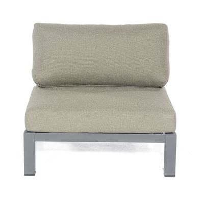 Sonnenpartner Lounge-Mittelmodul Equila Aluminium/Teakholz mit Kissen anthrazit Loun