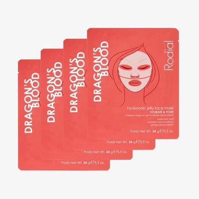 Feuchtigkeitsmaske Dragon's Blood Hyaluronic Jelly Face Mask x4 pack