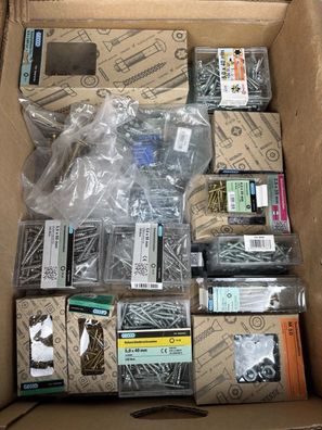 3kg Schrauben Posten Mix Sortiment Holz Metall Muttern Unterlegscheiben