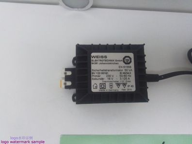 Weiss /12200161 Sicherheitstrafo Schwarz / 50VA / 230 V / getestet i.o