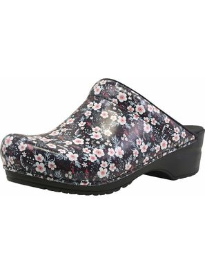 Sanita Damen Offener Clog Original-Isalena Open Black/White