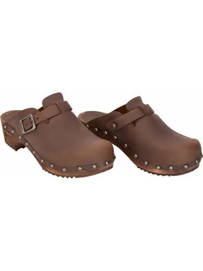 Sanita Damen Offener Clog Wood-Kristel Open Antique Brown