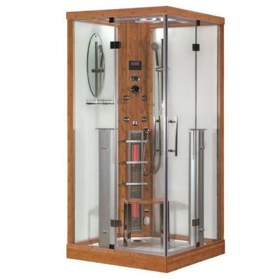 XXL Luxus LED Dampfdusche+Infrarotsauna Kombi Infrarot Sauna Wärmekabine 100x100