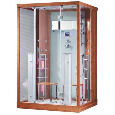 XXL Luxus LED Dampfdusche+Infrarotsauna Kombi 145x90 Infrarot Sauna-Wärmekabine