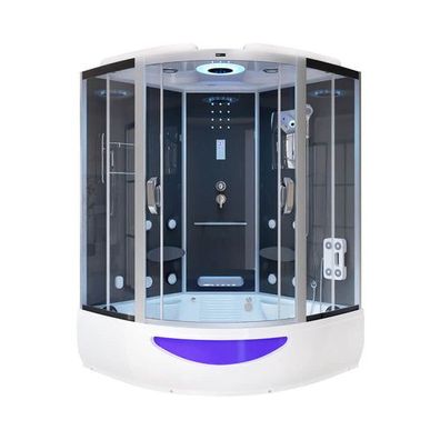 XL Luxus LED Dampfdusche inkl. Whirlpool-SET 150x150 x220 black Dampfsauna-Duschtempe