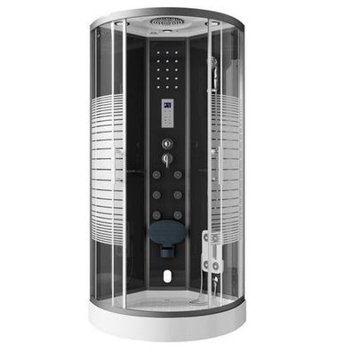 XXL Luxus LED Dampfdusche - Dampfsauna Kombi SET 90x90 + Radio Black schwarz
