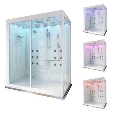 XXL Luxus LED Dampfdusche-Dampfsauna 180x130 Kombi Dusche SET+Radio Wasserfall