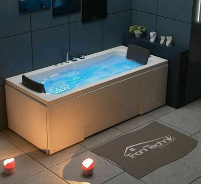 XXL Luxus LED Whirlpool Badewanne SET 170x75cm+Hydrojet Eckwhirlpool Modell 2025