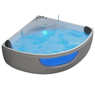 Luxus LED Whirlpool Badewanne SET 135x135 + Hydrojets Eckwhirlpool Modell a
