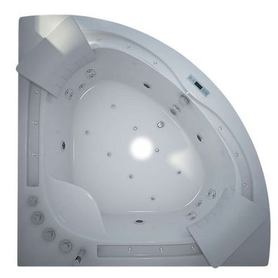 Luxus LED Whirlpool Badewanne SET 160x160 cm + Hydrojet + Heizung + Ozon a