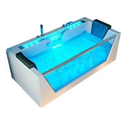 Luxus LED Whirlpool Badewanne SET 179x85 cm + Heizung + Hydrojet + Ozon