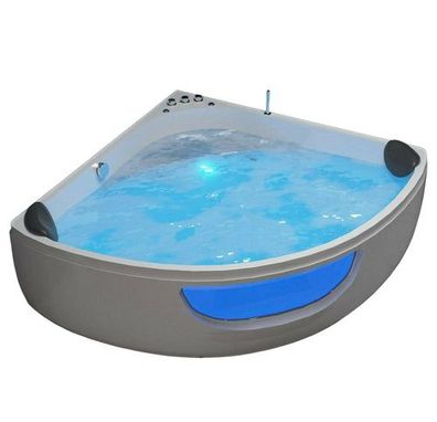 Luxus LED Whirlpool Badewanne SET 150x150 + Hydrojet Eckwhirlpool d