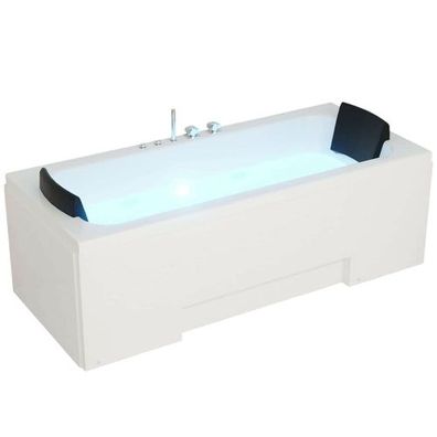 XXL Luxus LED Whirlpool Badewanne SET 170x75 + Hydrojet Eckwhirlpool v2