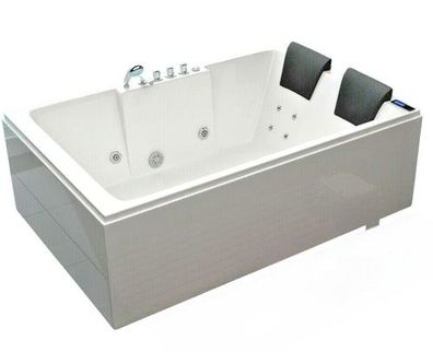 Luxus LED Whirlpool Badewanne SET 180x120 cm + Heizung+Hydrojets+Ozon