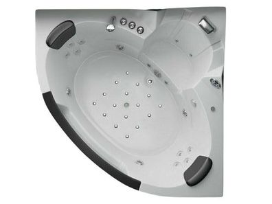Luxus LED Whirlpool Badewanne SET 152x152 cm + Heizung+Hydrojet + Ozon c