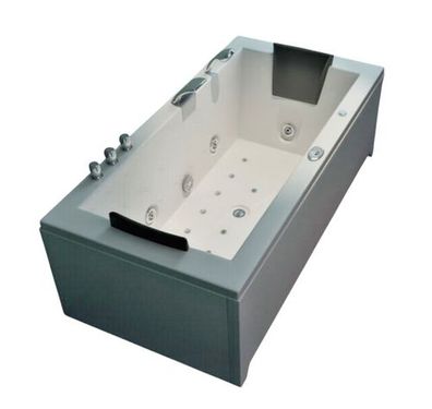 Luxus LED Whirlpool Badewanne SET 182x90cm + Heizung + Hydrojet + Ozon f