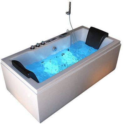 Luxus LED Whirlpool Badewanne SET 180x90 cm + Heizung+Jetdüsen+Ozon Farblichttherapie