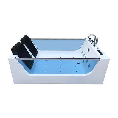 XXL Luxus LED Whirlpool Badewanne + Lichttherapie 180x120 + Heizung + Ozon