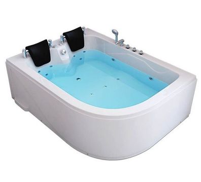 XXL Luxus Whirlpool Badewanne 180x120 rechts für 2 Pers. 6 Jets + 10 Hydrojets