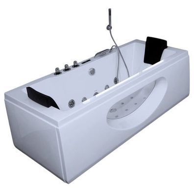 XXL Luxus LED Whirlpool Badewanne 180x 90x55 + Heizung+Ozon+ Radio + Lichtherapie