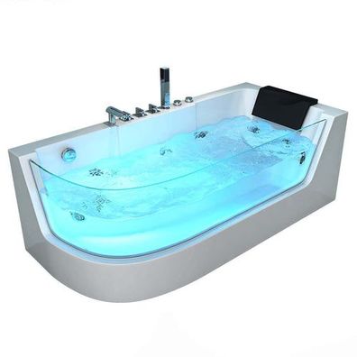 XXL Luxus Whirlpool Badewanne 170x80x59 cm links Jets + Farblichttherapie