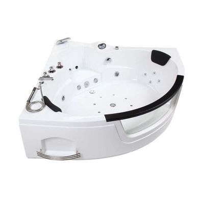 XXL Luxus LED Whirlpool Badewanne 135x135 cm + Heizung + Ozon+ Radio 14 Düsen