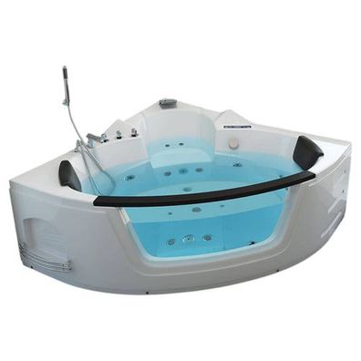 XXL Luxus LED Whirlpool Badewanne 140x140 cm + Heizung+Radio 22 Düsen