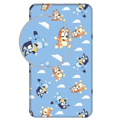 Bluey Spannbettlaken 90 × 200 cm aus Baumwolle mit Gummizug