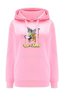 Damen Kapuzenpullover Hoodie Tom i Jerry 017 Tom & Jerry Pink - Größe: L