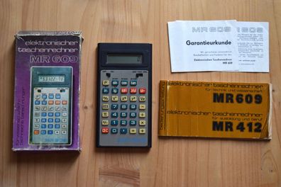 Taschenrechner MR 609 funktionsfähig mit OVP und Anleitung Antik Vintage Alt DDR